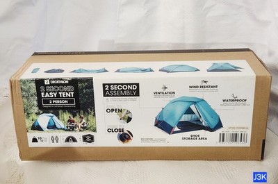 Decathlon Quechua 2 Second Easy Pop-Up Tent for 1-2 Waterproof Headroom-43''  J3K