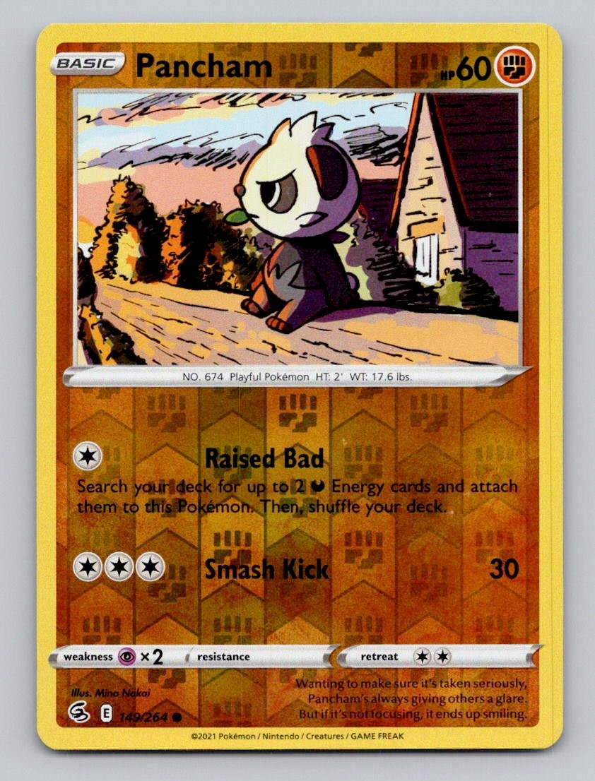 Reverse Holo Pancham 149/264 Common Fusion Strike Pokemon