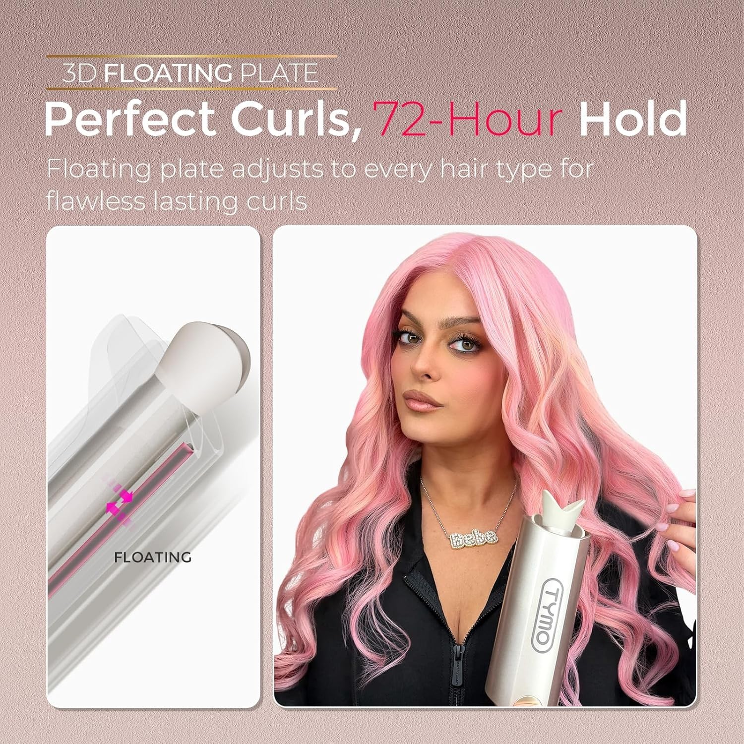 Effortless Curls with CurlPro Plus Automatic 1" Rotating Curling Iron - Gold