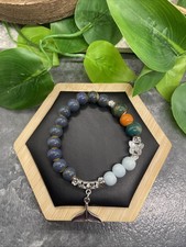 Handmade Ceramic Bead Beaded Stackable 6.25 Plus Stretch Bracelet New B239