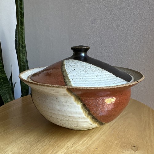 Gorgeous Vintage MCM Japanese Style Stonewear Pottery Bowl Baking Dish Pottery - Picture 3 of 12