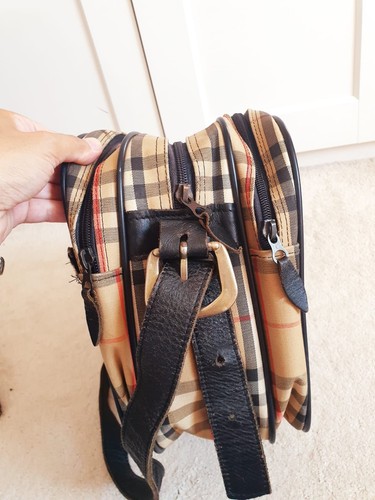 Burberry Unisex Vintage Canvas House Check Haymarket Schultertasche Tasche - Bild 5 von 12