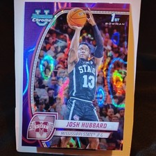 2024-2025 Bowman Chrome University🔥JOSH HUBBARD🔥1ST PURPLE REFRACTOR⭐ MINT⭐