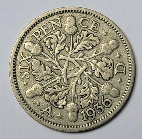 1936 George V Sixpence — photo from the most recent tracked eBay sale