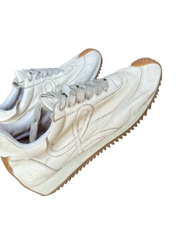 LOEWE Flow Runner Sneakers White Leather Gum Sole Made in Italy Women’s EU 39.