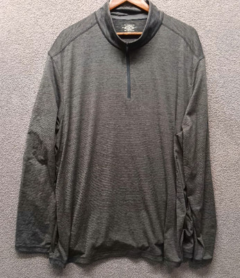 G.H. Bass & Co Men s 2XL 1/4 Zip Performance Pullover Gray Stretch