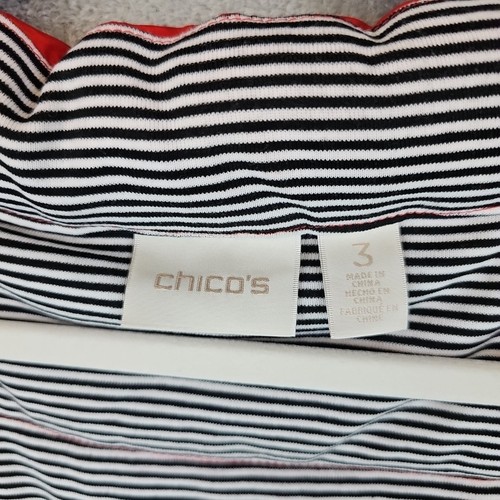 Chico's Cropped Puffer Jacke Damen Größe XL rot Halbarm durchgehender Reißverschluss isoliert - Bild 4 von 9