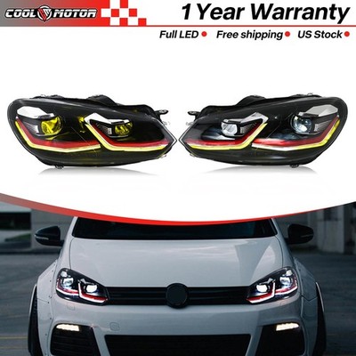 Frontscheinwerfer Headlight Scheinwerfer Full Led für 2010-2014 VW Golf MK6