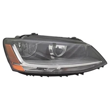 RH Right Passenger Headlamp light Sedan fits 2015 2018 Volkswagen Jetta, W/ DRL