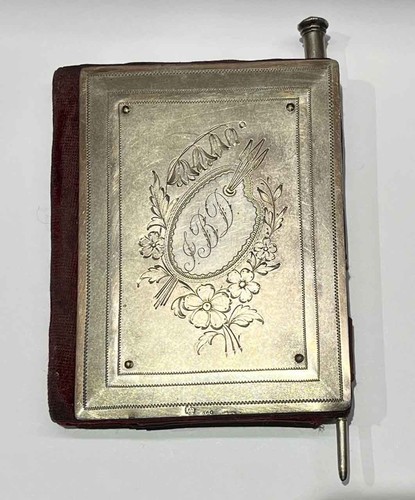G.B. Antike Tanzkarte Viktorianisch in Silber gemarkt "800" & Punze mit_ Bleistift - Bild 4 von 23