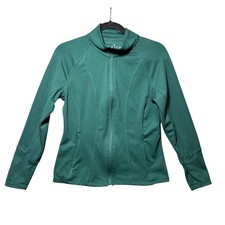 Danskin Full Zip Up Athletic Jacket S Thumbholes Pockets Running Yoga Stretch