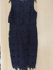 Betty Jackson Navy Blue Laced Lined Dress Size 12
