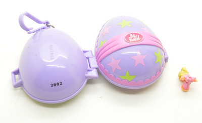 2001 Polly Pocket Easter Egg Painting Bluebird Toys With Doll Basket & Figurine