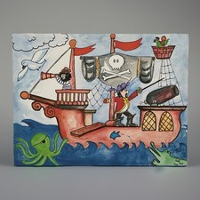 Adorable  Pirates Ahoy  Rectangular Canvas Wall Art 24  x 18  Stupell Industries