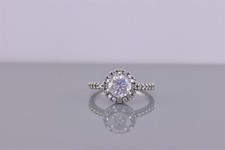 PAJ Sterling Silver Cubic Zirconia Halo Accented Band Ring 925 Sz: 7