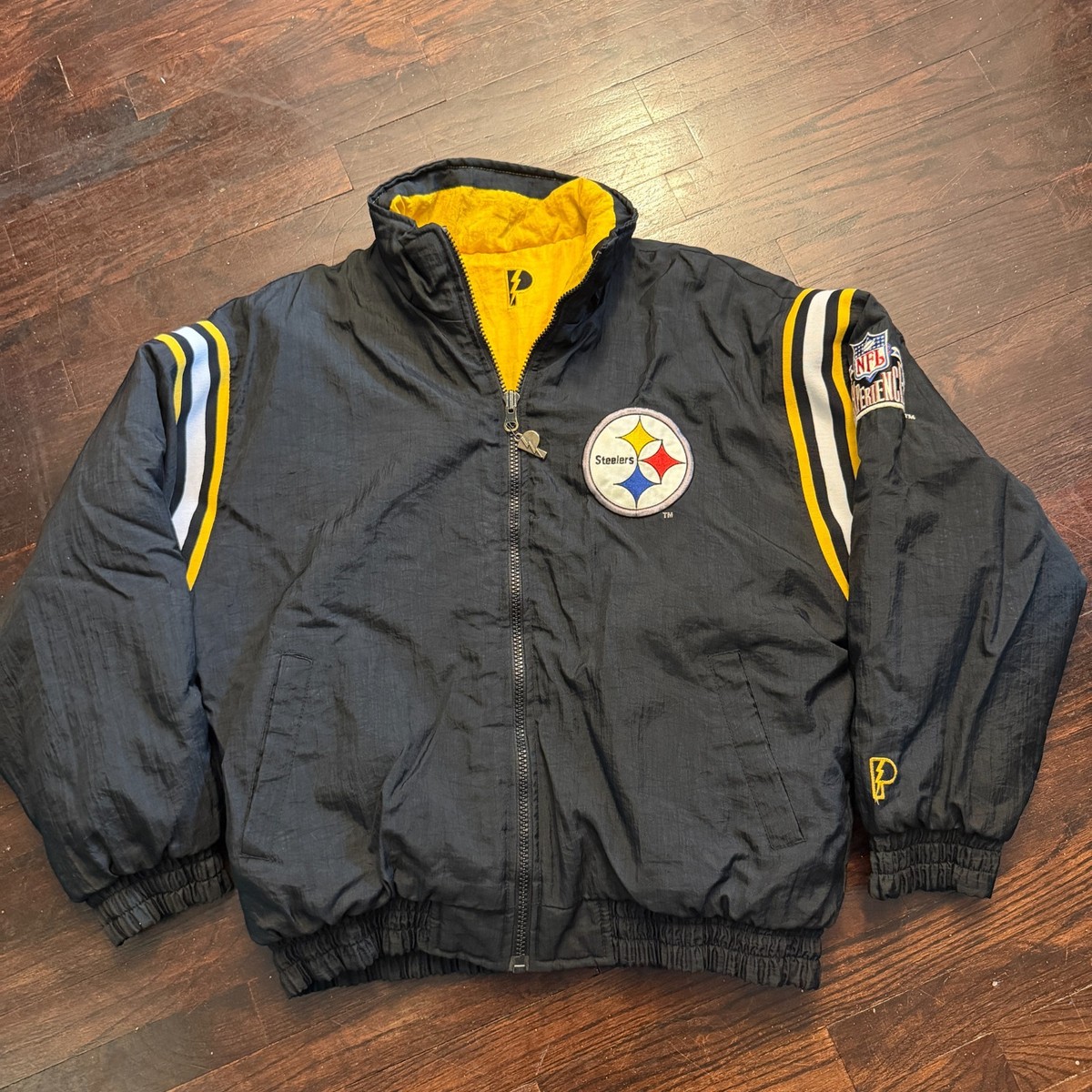 Pittsburgh Steelers Reversible Vintage Pro Player Jacket L 90s NFL