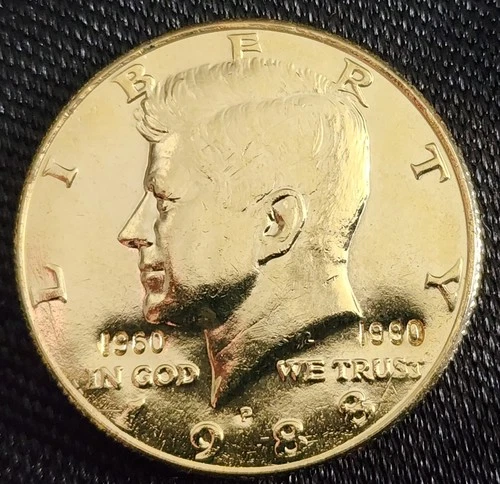 1988-P Kennedy Half Dollar Gold Plated 1960-1990 30th Anniversary