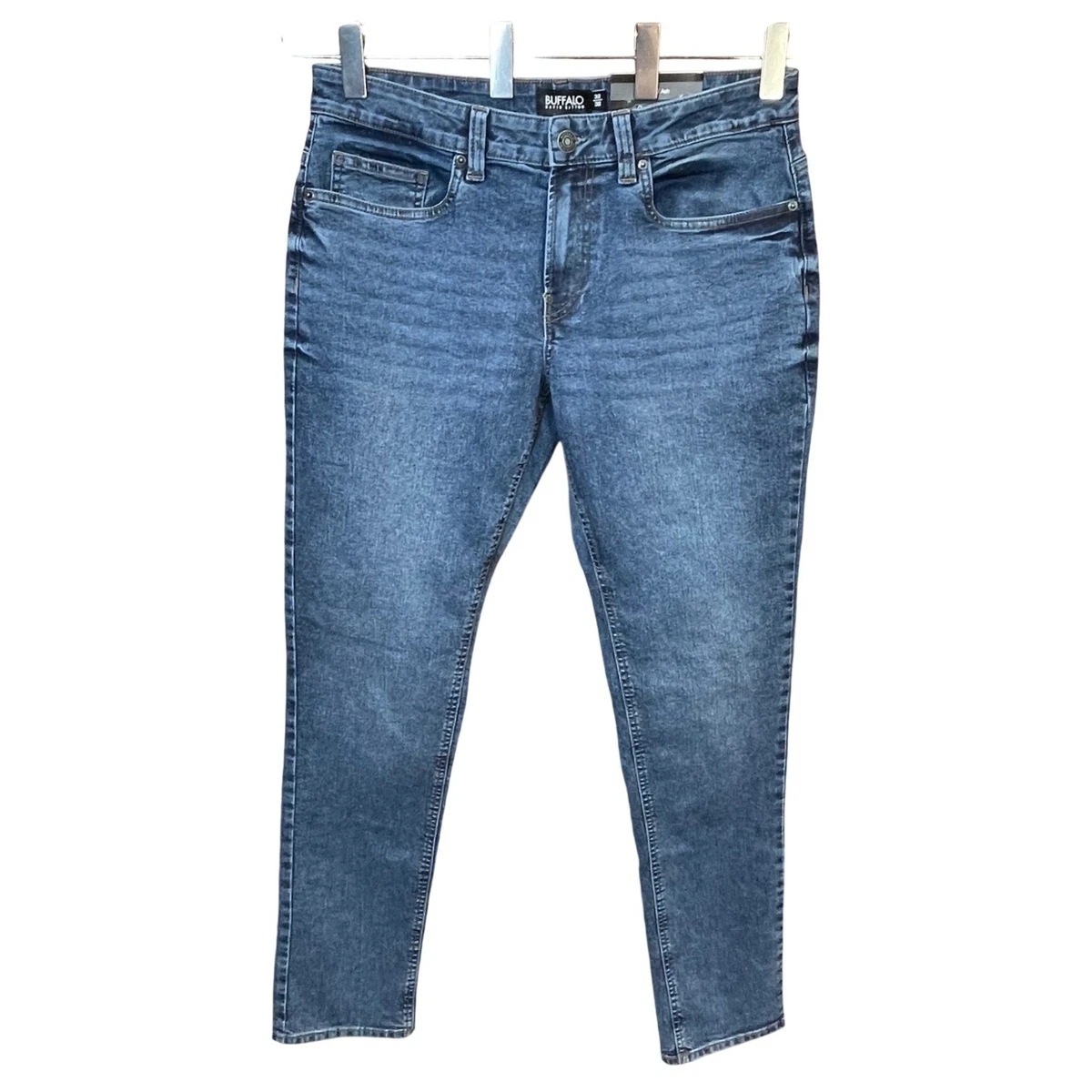 Buffalo David Bitton Jeans Uomo Slim Ash, Vestibilità Slim, Cotone Riciclato, Colore Blu Medio Sbiadito, Taglia 32/32 - 3