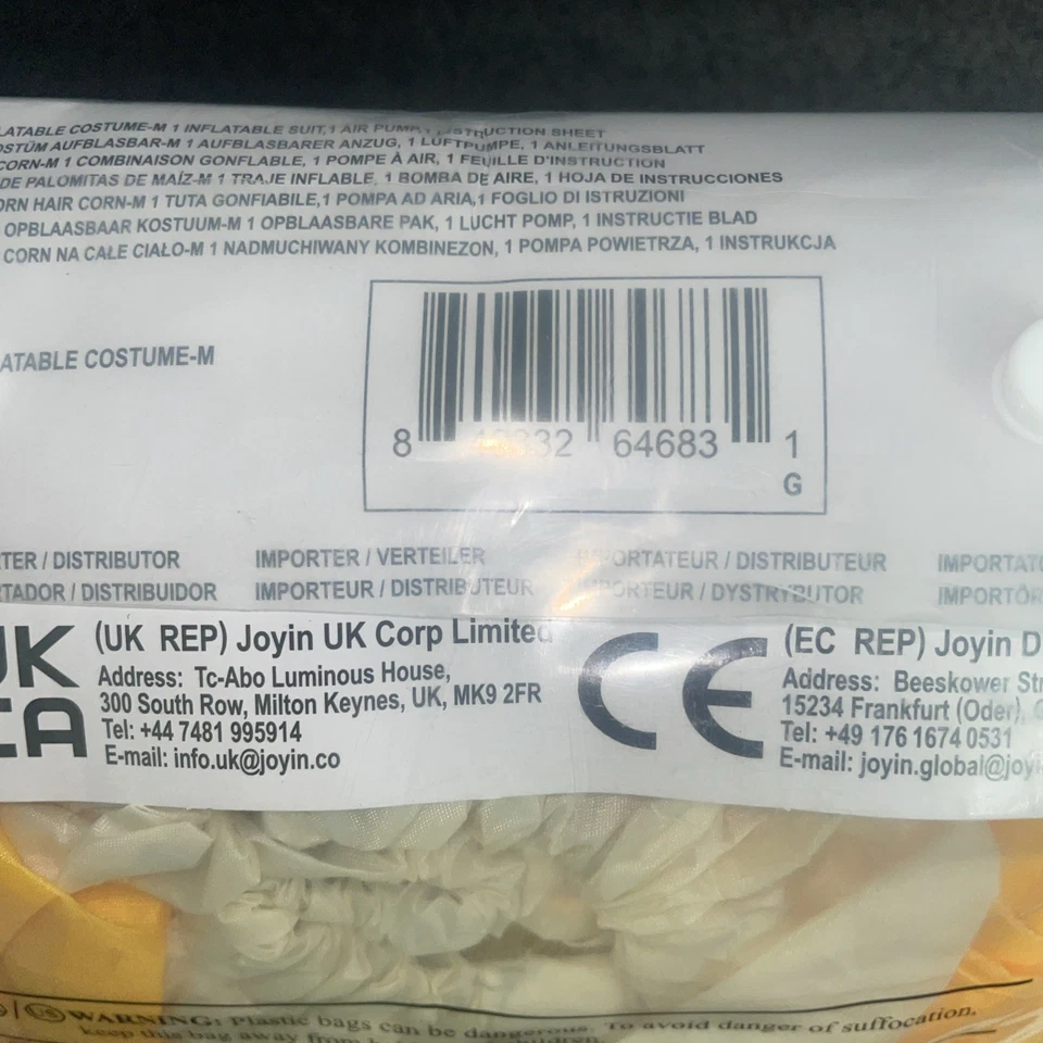 Full Body Popcorn Costume CHILD 7 years an up NEW IN PACKAGE NWT - Image 4 of 4