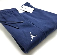 Med - Men NIKE Jordan Brooklyn Fleece Jogger Pants Midnight Navy (FV7277 410) 👍