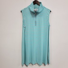 Lulu B Womens Sleeveless Striped UPF Dress Size L Blue Summer Beach Vacation