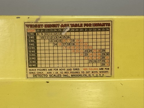 Antique Jacob Bros Yellow “Jay Bee” 30 lb Metal Baby Scale & Tray. Working. - Picture 5 of 13