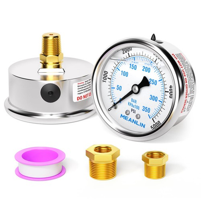 #ad 0 5000Psi Stainless Steel 1 4quot; NPT 2.5quot; FACE DIAL Liquid Filled Pressure Gauge W $31.44