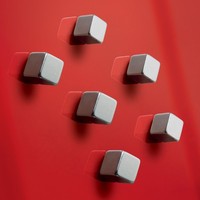 "Sigel BA192 Superdym-Magnete C5 \"Strong\", Cube-Design, Silber, 6 StüCk"