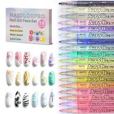 18 Colors Nail Art Pens Set, 3D Gel Nail Poli...