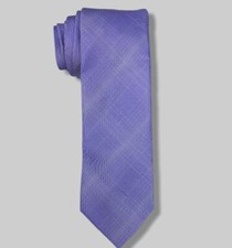  58 Kenneth Cole Reaction Men's Blue Plaid Slim Silk Formal Neck Tie 58 X 3