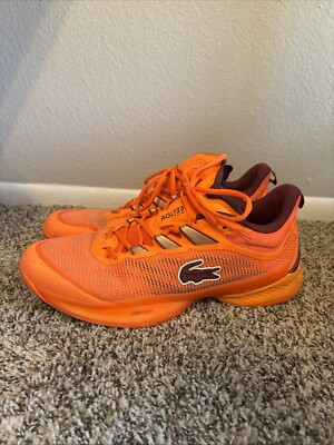 Lacoste AG-LT23 ULtra 123 SMA Orange Tennis Sneakers Shoes Men's Size 13 