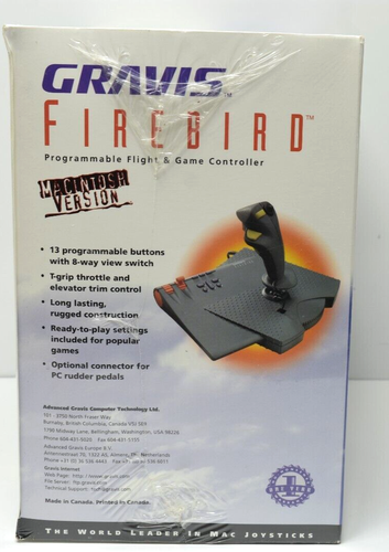Gravis Firebird Flight Simulator Game Joystick Controller Macintosh New Sealed - Picture 9 of 10