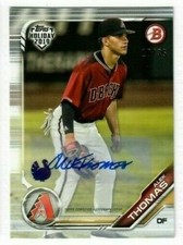 ALEK THOMAS 2019 Topps Bowman Holiday Baseball Exclusive TURKEY AUTO #10/35 