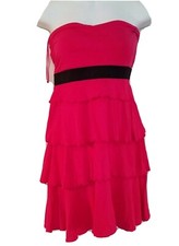 Express Womens Dress Size Medium Sweetheart Strapless Tube Tiered Mini Pink