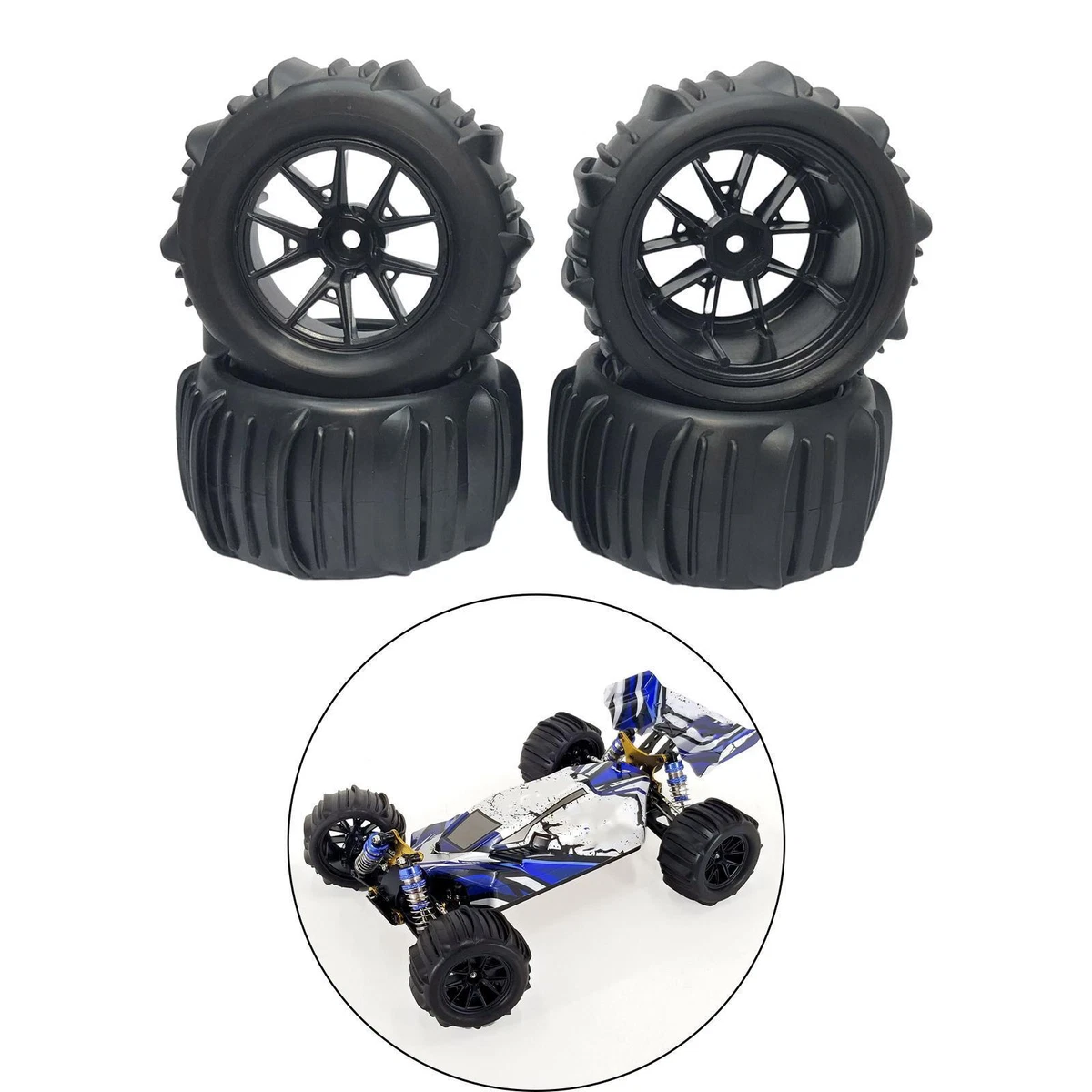 Desert Wheels with Paddle Tires for 1 12 1 14 1 16 RC Crawler