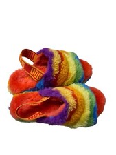 UGG Fluff Yeah Rainbow Platform Strap Support Slippers Size 5