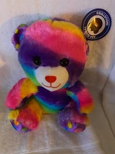 A & A Global Industries plush colorful teddy bear with polka dots on ears & feet