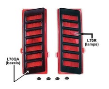 1970-72 Chevy Chevelle Rear Quarter Side Marker Light Bezels - Pair, Reproduction (Replaces GM 3972899 & 3972900)