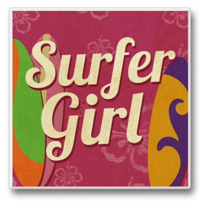 Surfer Girl - Single Absorbent Coaster - 02-193
