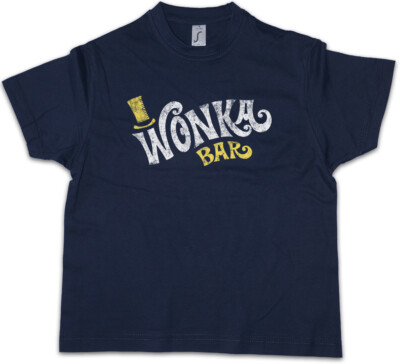 WONKA BAR Kinder Jungen T-Shirt Charlie Chocolate Factory Willy Bucket Roald