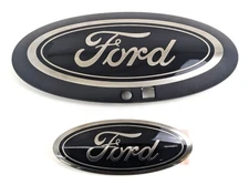 OEM NEW 20-22 Ford Super Duty BLACK Front + Rear Ovals PAIR Grille Emblems BOTH