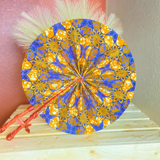 African Ankara Wax Print Foldable Hand Fan