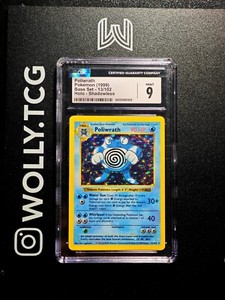 SHADOWLESS POLIWRATH  CGC 9 PSA - BASE SET HOLO 13/102 WOTC pokemon Card - 1999 