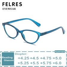 Cat Eye Reading Glasses Women Highly Strength Readers Glasses 4.25 4.5 To 6.0