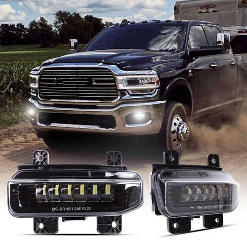 Pair For Dodge Ram 1500 2500 3500 2019 2020 2021 2022 Bumper LED Fog Lights - Picture 1 of 12