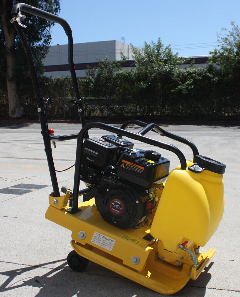 6.5HP 196cc Power Walk Behind Dirt Soil Vibratory Plate Compactor FREE ...