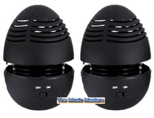 2 Pack Egg Shape Stereo Audio Tumbler SPEAKER Rechargeable USB 3.5mm Wired Black
