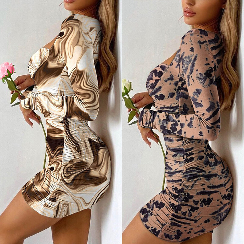 Vestito Donna Elegante Con Maniche Lunghe E Rete - Abito Bodycon Per Feste E Serate - Foto 5