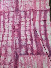 Cotton Floral Cutwork Tablecloth Tye Dye Pink Mauve White 65x79in Vtg Barbiecore
