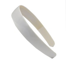 5 White Plastic Wide Alice Hair Band Headband 25mm 1" Hair Accessories